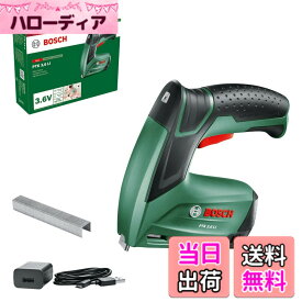【送料無料】Bosch DIY(ボッシュ) 3.6Vコードレスタッカー(Micro-USB充電コード(100Vプラグ無し)1個、11.4mmx8mmステープル1000本 付) PTK3.6LIN