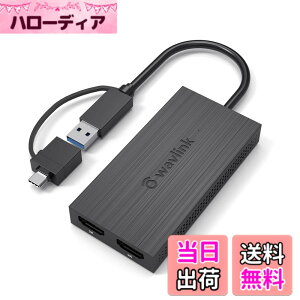�y���������zWAVLINK USB 3.0A/type-C-�f���A�� HDMI �A�_�v�^�[ 2K�o�� �~�j�h�b�L���O�X�e�[�V����/�� ��4K�i3840x2160 @ 30Hz�f�B�X�v���C�o��/1x1440P�Ή� HDMI�o�̓|�[�g/1x1080P�Ή� HDMI�o�̓|�[�g1xUSB 3.0