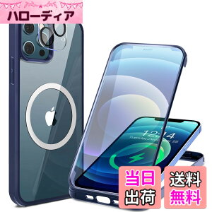 �y���������zHAUTRKBG iPhone 12 Pro �p �P�[�X �N���A ���ʋ����K���X 360°�S�ʕی� [MagSafe�Ή�] [�J�����t�C������] [�s�q�^�b�`] �}�O�Z�[�t ���C�����X�[�d�Ή� �ČRMIL�K�i�擾 �ϏՌ� �A�C�t