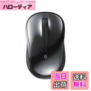 �y���������z�o�b�t�@���[ Bluetooth Blue LED �É� 3�{�^�� �}�E�X �u���b�N Windows/Mac/Chrome/Android/iOS/iPadOS�Ή� �d�r�������ő�450�� �y�� BSMBB105BK