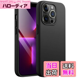 �y���������zJETech iPhone13ProMax �V���R���P�[�X(13 Pro Max 6.7�C���`��p) �V���L�[�\�t�g�^�b�`�t���{�f�B�ی�P�[�X �}�C�N���t�@�C�o�[���C�j���O�t���ϏՌ��J�o�[ (�u���b�N)