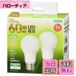 �y���������z�I�[��(OHM) LED�d�� E26 60�`���� �����F �S���� 2�� �I�[���d�@ LDA7N-G AG52 2P 06-4708