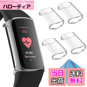 �y���������zFintie for Fitbit Charge 6 / 5 �P�[�X �N���A �\�t�g TPU ���b�L �X�N���[���J�o�[ �S�ʕی�o���p�[ �V�F�� �E���ȒP �ϏՌ��� �t�B�b�g�r�b�g �ی�J�o�[ (4�Z�b�g)(�N���A)