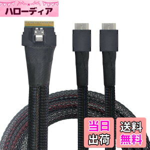 �y���������zNFHK PCI-E Ultraport Slimline SAS Slim 4.0 SFF-8654 8i74pin����DualOculinkSFF-8611�P�[�u��50cmPCI-Express