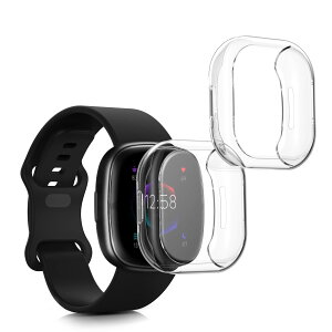 �y���������zkwmobile 2x �P�[�X Fitbit Versa 4 / Sense 2�Ή� �J�o�[ - �t���J�o�[ �V���R�� �ϏՌ� �S�̕ی� ����