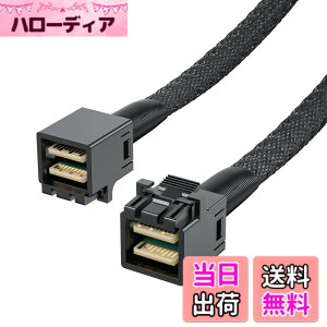 �y���������z10Gtek ���� Mini SAS HD SFF-8643 �P�[�u��, �T�C�h�o���h�t��, 0.3���[�g��, �܂肽���ݎ�, �t���L�V�u��