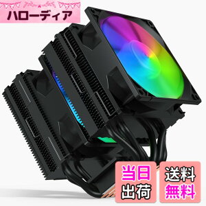 �y���������zupHere CPU�N�[���[�T�C�h�t���[�^ ARGB��� �f���A��92mmLED�t�@���̗p �q�b�g�p�C�v6�{ AURA Sync���� 5V 3PIN ARGB/SATA Auto �É� AM4�Ή��yD96C�z