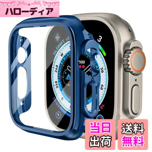 �y���������zKIMOKU �R���p�`�u�� Apple Watch �P�[�X Series SE2/SE/9/8/7/6/5/4 45mm 44mm 41mm 40mm PC+TPE�ގ� �ی�P�[�X ���ϋv �ϏՌ� �R���p�`�u���A�b�v���E�H�b�` �P�[�X���y�� �ی�J�o�[ (�u���[, 49m)