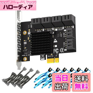 �y���������zGLOTRENDS SA3112-C 12�|�[�g���݃{�[�h PCIe X1 SATA�g���J�[�h�ASATA����ѓd���P�[�u���t���AWindows�ALinux�AMac OS�ANAS�Ή�