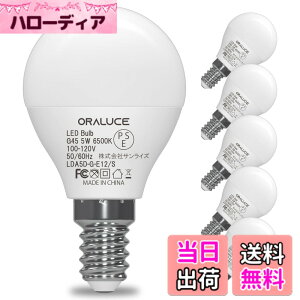 �y���������zORALUCE LED�d�� E12 ���� 40W���� �����F 6500k 5W 450lm 220�x�L�z�� �����F ���^�d�� �����Ή� �����s�� PSE�F�� 6��