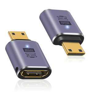 �y���������zDuttek Mini HDMI HDMI �ϊ��A�_�v�^, 8K HDMI�~�j HDMI�ϊ��A�_�v�^�[ Mini HDMI(�I�X) to HDMI(���X) �����A�_�v�^�����b�L�R�l�N�^ 8K@60Hz, 4K@144Hz, 2K@240Hz HDR�Ή� 2�Z�b�g (mini hdmi)