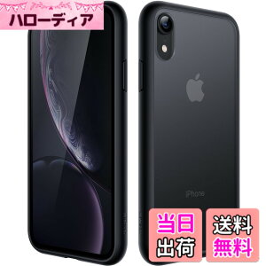 �y���������zJETech �}�b�g�P�[�X iPhone XR 6.1�C���` �ϏՌ����~���^���[�O���[�h�̗����h�~ ������̔������̔w�ʓd�b�J�o�[ �w��h�~ (�u���b�N)