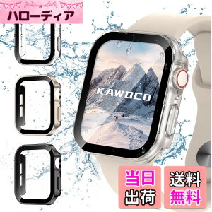 �y���������z�y3���Z�b�g�zKawoco �A�b�v���E�H�b�` �h�� �J�o�[ �ی� iWatch 45mm Series9 Series8 Series7 ���p�G�b�f�U�C�� apple watch �p �P�[�X �Ή� 45mm �N���A �� �X�^�[���C�g �� �u���b�N