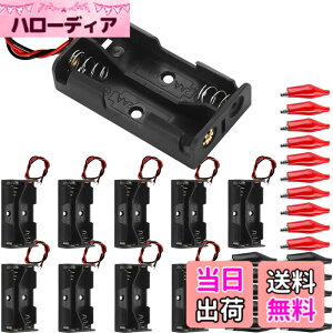 �y���������zXiatiaosann �P3�d�r�P�[�X 2�{ 3V�o�b�e���[�z���_�[ 2x 1.5V AA�d�r �{�b�N�X LED���C�g�X�g���b�v�p ���[�h���t�� �o�b�e���[ �{�b�N�X �P�[�X �d�r �z���_�[�A10��