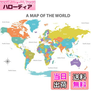 �y���������zDECOWALL DL3-2302 ���� �J���[�t�� ���E�n�} �E�H�[���X�e�b�J�[ (152x105 cm) �f�R �c�t�� �ۈ牀 �q������ DIY�p �Ǔ]�� �V�[�� �E�H�[���A�[�g �V�[�� �j�̎q ���̎q ���ǂ� �o�X���[