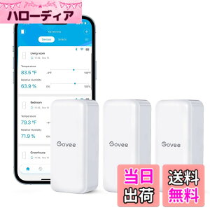 �y���������zGovee Bluetooth �����x�v ���x�v ���x�v �f�W�^�� ���C�����X �����x �����΍� �A���[�� �ُ�ʒm �C���e���A �R���p�N�g �Z���T�[3�� �� �C���t���G���U�΍� �����x�Ǘ� ���� �n��