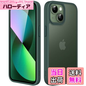 �y���������zJETech �}�b�g�P�[�X iPhone 13 Mini 5.4�C���` �ϏՌ����~���^���[�O���[�h�̗����h�~ ������̔������̔w�ʓd�b�J�o�[ �w��h�~ (�Z���ΐF)