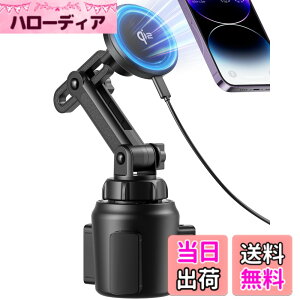 �y���������zenGMOLPHY MagSafe�Ή��ԍڃ��C�����X�[�d�� �ŐVQi2�Ή� ���C�ԃz���_�[�}�O�l�b�g���C�����X�[�d�J�b�v�z���_�[ �ő�15W�}���[�d �l�b�N�L�k�����\ iPhone 17/16/15/14/13/12�V���[�Y��