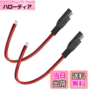 �y���������zLiwinting 2pcs SAE �̃R�l�N�^�[ �P�[�u�� 30cm �̎����ԉ����P�[�u���ASAE �ւ� SAE 2 Pin �̑����ڑ���/�n�[�l�X 18AWG ��f���؂�܂�