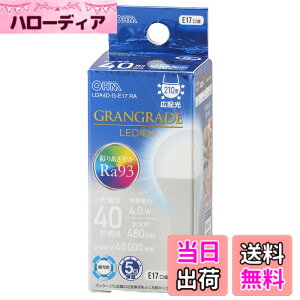 �y���������z�I�[���d�@ LED�d�����` E17 40�`����/40W���� �����F Ra93�����F �����Ή� �f�M�ގ{�H���Ή� �~�j�N���v�g���` 5�N LDA4D-G-E17 RA 06-5559 OHM