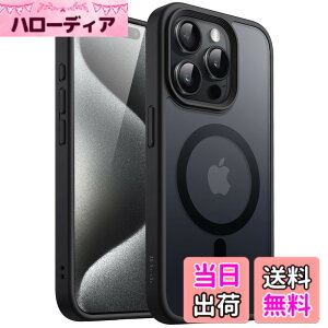 �y���������zJETech iPhone15ProMax 6.7�C���`�i15 Pro Max�j�p �}�O�l�b�g �P�[�X MagSafe�ɑΉ� �������̃}�b�g�w�� ���^ �ϏՌ� �J�o�[ (�u���b�N)