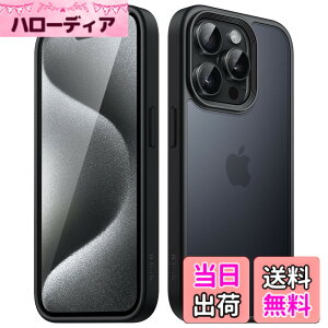 �y���������zJETech �}�b�g�P�[�X iPhone15ProMax 6.7�C���`�p (15 Pro Max) �ϏՌ����~���^���[�O���[�h�̗����h�~ ������̔������̔w�ʓd�b�J�o�[ �w��h�~ (�u���b�N)