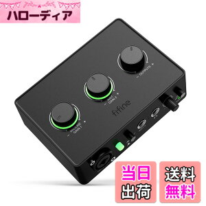 �y���������zFIFINE USB�I�[�f�B�I�C���^�[�t�F�C�X 2����2�o�� XLR�}�C�N�ڑ� �y����͑Ή� �������j�^�����O�\ �Q�C�����߃m�u 48V�t�@���^���d�� �y��/�M�^�[/���y �r�f�I/����쐬 �^��/��