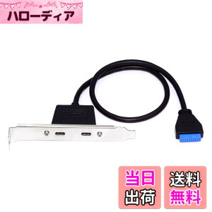 �y���������zxiwai �f���A���|�[�g USB 3.0 USB-C Type-C ���X - 20 �s���w�b�_�[���� 5Gbps �f�[�^�`�� PCI-E �o�b�N�p�l���P�[�u�� �R���s���[�^�[�}�U�[�{�[�h�p 50cm
