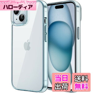 �y���������zJETech iPhone 15 Plus 6.7�C���`�p �ی�P�[�X ���΂݂Ȃ� �Ռ��z�� �o���p�[�J�o�[ �����h�~ �N���A�o�b�N (�u���[)