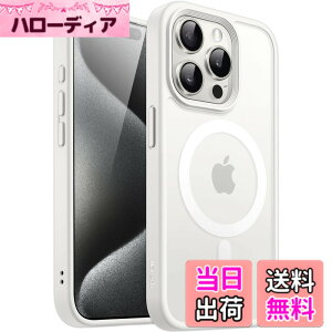 �y���������zJETech iPhone15ProMax 6.7�C���`�i15 Pro Max�j�p �}�O�l�b�g �P�[�X MagSafe�ɑΉ� �������̃}�b�g�w�� ���^ �ϏՌ� �J�o�[ (�z���C�g)