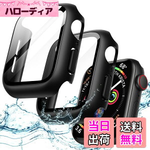 �y���������zJETech Apple Watch SE 3/2/1 (2025/2022/2020) / Series 6 5 4 44mm�p �h���P�[�X �t���ی�t�B�����t�� �����K���X�t�B�������� �n�[�hPC�o���p�[ �S�ʕی�J�o�[ 2�Z�b�g (�u���b�N)