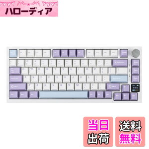 �y���������zEPOMAKER Ajazz AK820 Pro �Q�[�~���O�L�[�{�[�h 75% �K�X�P�b�g���� ���J�j�J���L�[�{�[�h TFT�X�N���[�� 3���[�h(Bluetooth 5.1/2.4G���C�����X&Type-C�L��) �����t�H�[������ (White Purple - OEM Pr