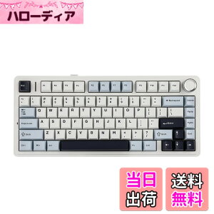 �y���������zEPOMAKER x Aula F75 �Q�[�~���O�L�[�{�[�h �K�X�P�b�g ���J�j�J���L�[�{�[�h 5�w�p�b�h���m�u�t�� 75% ���C�����X �z�b�g�X���b�p�u�� Bluetooth/2.4GHz/USB-C RGB �Z�K�F�؎擾 (Light Blue, LEOB