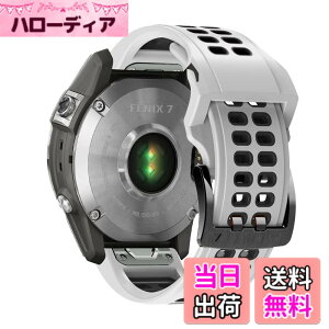 �y���������zQuickFit 26mm �ւ��o���h QuickFit 26mm - Garmin Fenix 8 51mm/Fenix 7X Pro/Instinct 2X/Fenix 7X/6X GPS/6X Pro/6X Sapphire GPS/5X GPS/5X Plus �Ή� �V���R���� �T�C�Y���߉\ �e�͐� �����x���g (white)