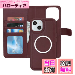 �y���������zPelanty for iPhone 15 �P�[�X�蒠�^ Magsafe�Ή����C�����X�[�d for iPhone15 2in1������ �g�уJ�o�[ PU���U�[+TPU ���z�^�J�o�[ �}�O�l�b�g ���O�����R ���p2way ���K����D���� �J�[�h���[ 