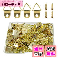 【送料無料】DELUXEFOX 額縁フック 100個入り三角吊カン 木ネジ付き 吊り金具 額縁金具 ニッケルメッキ製…