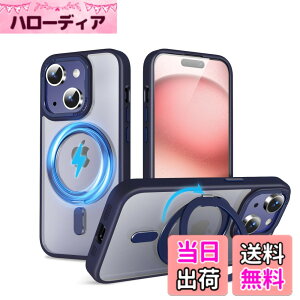 �y���������zQUEASON�yiPhone 15Plus �p MagSafe�Ή� �P�[�X�z360°��]�X�^���h ���C�����X�[�d�Ή� ��phone15plus �p �P�[�X �����O�t�� �ČRMIL�K�i iphone15�v���X �p �X�}�z�P�[�X magsafe �������� �����h