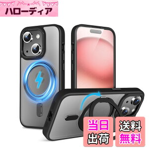 �y���������zQUEASON�yiPhone 15Plus �p MagSafe�Ή� �P�[�X�z360°��]�X�^���h ���C�����X�[�d�Ή� ��phone15plus �p �P�[�X �����O�t�� �ČRMIL�K�i iphone15�v���X �p �X�}�z�P�[�X magsafe �������� �����h
