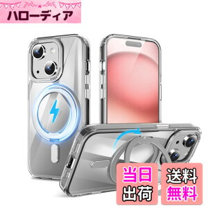 �y���������zQUEASON�yiPhone 15Plus �p MagSafe�Ή� �P�[�X�z360°��]�X�^���h ���C�����X�[�d�Ή� ��phone15plus �p �P�[�X �����O�t�� �ČRMIL�K�i iphone15�v���X �p �X�}�z�P�[�X magsafe �������� �����h