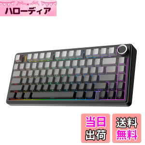 �y���������zEPOMAKER x Aula F75 �Q�[�~���O�L�[�{�[�h �K�X�P�b�g ���J�j�J���L�[�{�[�h 5�w�p�b�h���m�u�t�� 75% ���C�����X �z�b�g�X���b�p�u�� Bluetooth/2.4GHz/USB-C RGB �Z�K�F�؎擾 (Black Gradient, 