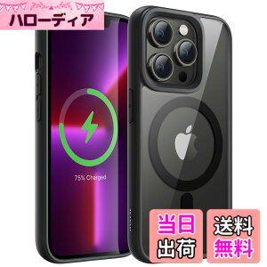 �y���������zJETech iPhone 13 Pro Max 6.7�C���`�p �}�O�l�b�g �P�[�X MagSafe�ɑΉ� �Ռ��z�� �o���p�[�J�o�[ �\���b�h�J���[�}�b�gTPU�t���[�� �����h�~ �N���A�o�b�N (�u���b�N)