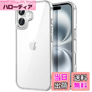 �y���������zJETech iPhone 16 Plus 6.7�C���`��p �P�[�X ���΂݂Ȃ� �Ռ��z�� �o���p�[�J�o�[ �����h�~ �N���A�o�b�N (�N���A)