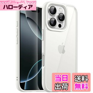 �y���������zJETech iPhone 16 Pro Max 6.9�C���`�p �P�[�X �ϏՌ��X�}�z�o���p�[�J�o�[ �\���b�h�J���[ �}�b�gTPU�t���[�� �����h�~ �N���A�o�b�N (�z���C�g)