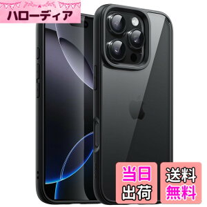 �y���������zJETech iPhone 16 Pro Max 6.9�C���`�p �P�[�X �ϏՌ��X�}�z�o���p�[�J�o�[ �\���b�h�J���[ �}�b�gTPU�t���[�� �����h�~ �N���A�o�b�N (�u���b�N)