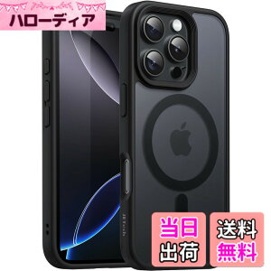 �y���������zJETech iPhone 16 Pro Max 6.9�C���`�p �}�O�l�b�g �P�[�X MagSafe�ɑΉ� �������̃}�b�g�w�� ���^ �ϏՌ� �J�o�[ (�u���b�N)