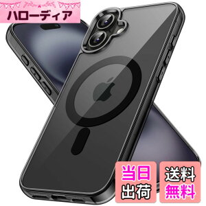 �y���������zJETech iPhone 16 Plus 6.7�C���`�p �}�O�l�b�g �P�[�X MagSafe�Ή� �Ռ��z�� �o���p�[�J�o�[ �����h�~ �N���A�o�b�N (�u���b�N)