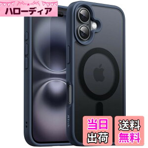 �y���������zJETech iPhone 16 6.1�C���`�p �}�O�l�b�g �P�[�X MagSafe�ɑΉ� �������̃}�b�g�w�� ���^ �ϏՌ� �J�o�[ (�X�g�[���u���[)