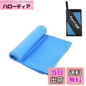 【送料無料】EnerChill 速乾タオル ビーチ スポーツタオル マイクロファイバー スイミング プールタオル コンパクト 軽量 汗拭き アウトドア ジム 登山 旅行 運動 髪 バスタオル (スカイブルー, Sサイズ(40x80cm))