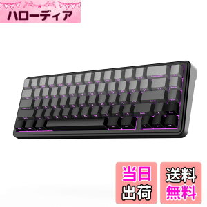 �y���������zEPOMAKER x AULA F65 65%���C�����X���J�j�J���L�[�{�[�h �z�b�g�X���b�v�Ή��K�X�P�b�g�J�X�^���Q�[�~���O�L�[�{�[�h 5�w�p�b�h RGB�o�b�N���C�g Bluetooth/2.4GHz/USB-C �����ς݃��j�A�X