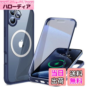 �y���������z�y���ʋ����K���X�E���ٓI�ȑϏՌ����zHAUTRKBG iPhone 16 Plus �p �P�[�X �N���A �S�ʕی� [MagSafe�Ή�] [�J�����t�C������] ���^�b�`�p�l�����x �}�O�Z�[�t ���C�����X�[�d�Ή� ��